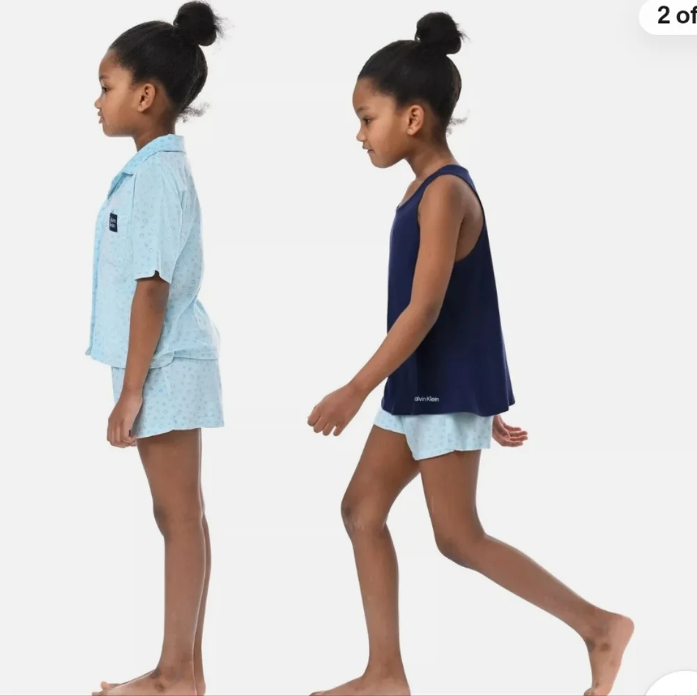Calvin Klein Ck Youth 3 Piece Sleepwear Pajama SET Light Blue NEW